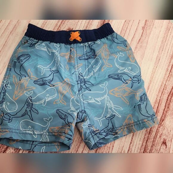 Quad Seven 2 piece swim set boys 3T blue graphic whales NWT - Picture 7 of 8